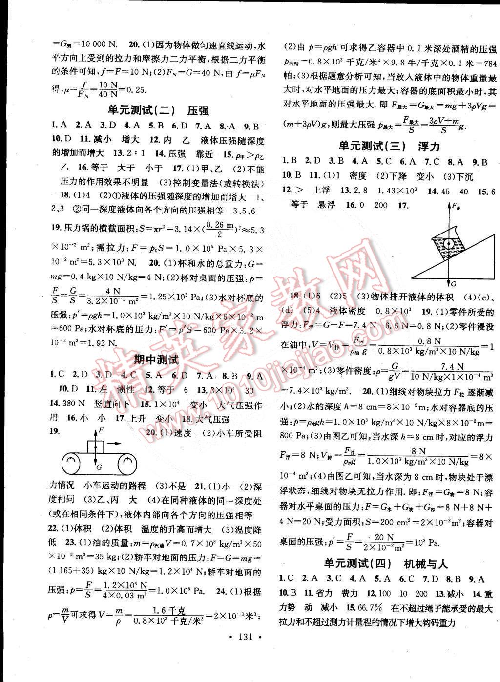 2015年名校課堂助教型教輔八年級(jí)物理下冊(cè)滬科版 第11頁(yè)