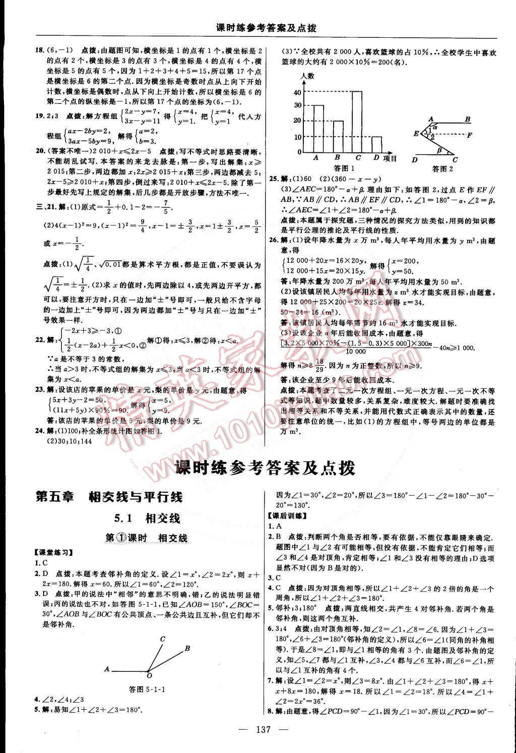 2015年點撥訓練七年級數(shù)學下冊人教版 第11頁