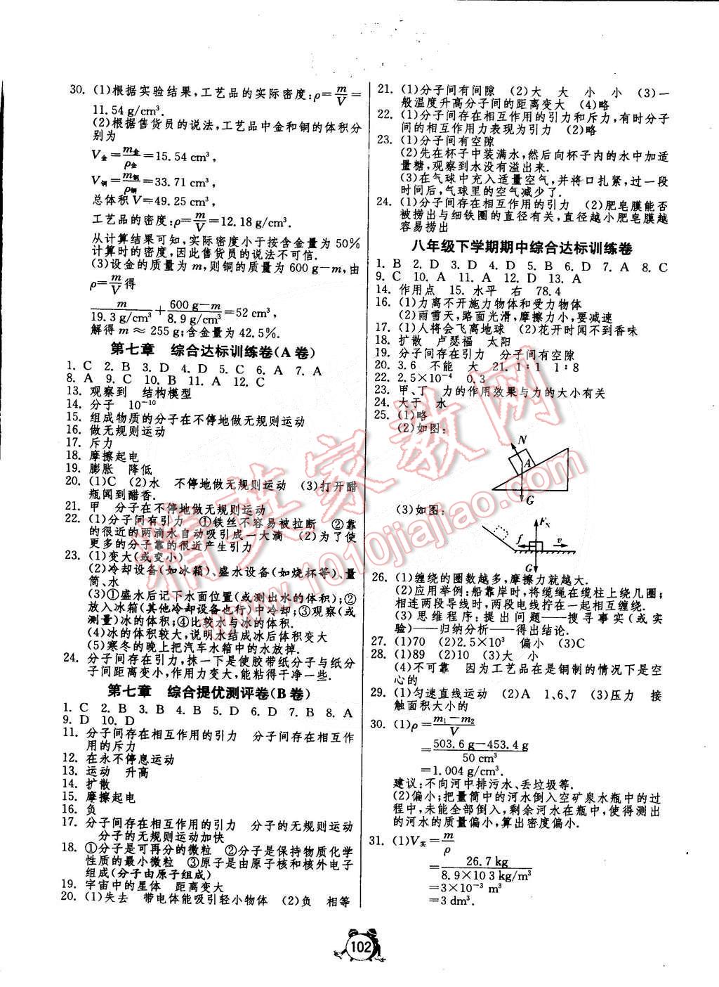 2015年單元雙測(cè)全程提優(yōu)測(cè)評(píng)卷八年級(jí)物理下冊(cè)蘇科版 第2頁(yè)