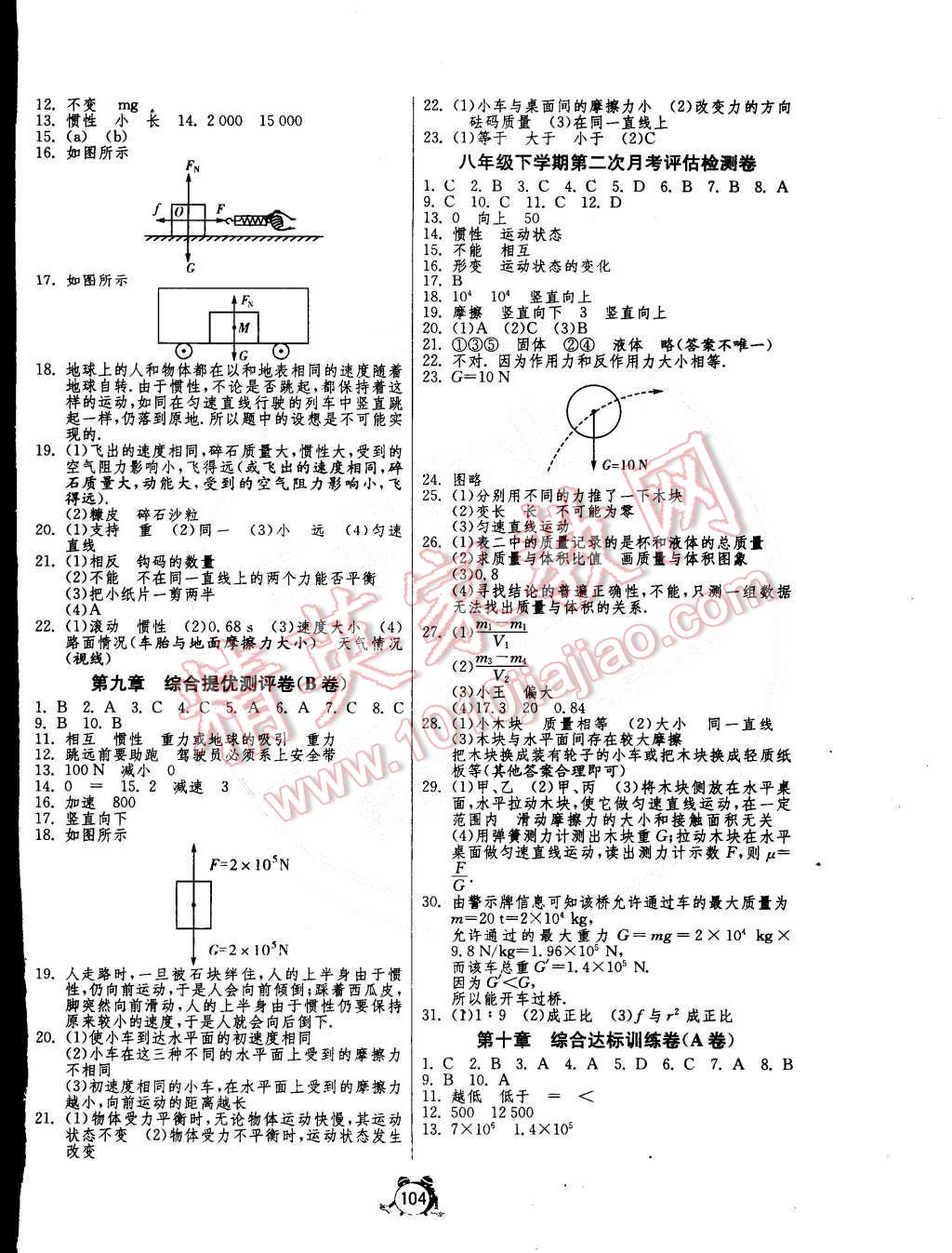 2015年單元雙測全程提優(yōu)測評卷八年級物理下冊蘇科版 第4頁