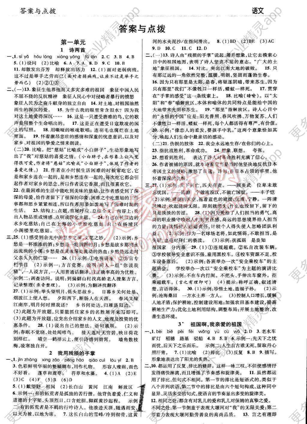 2015年一线调研学业测评九年级语文下册人教