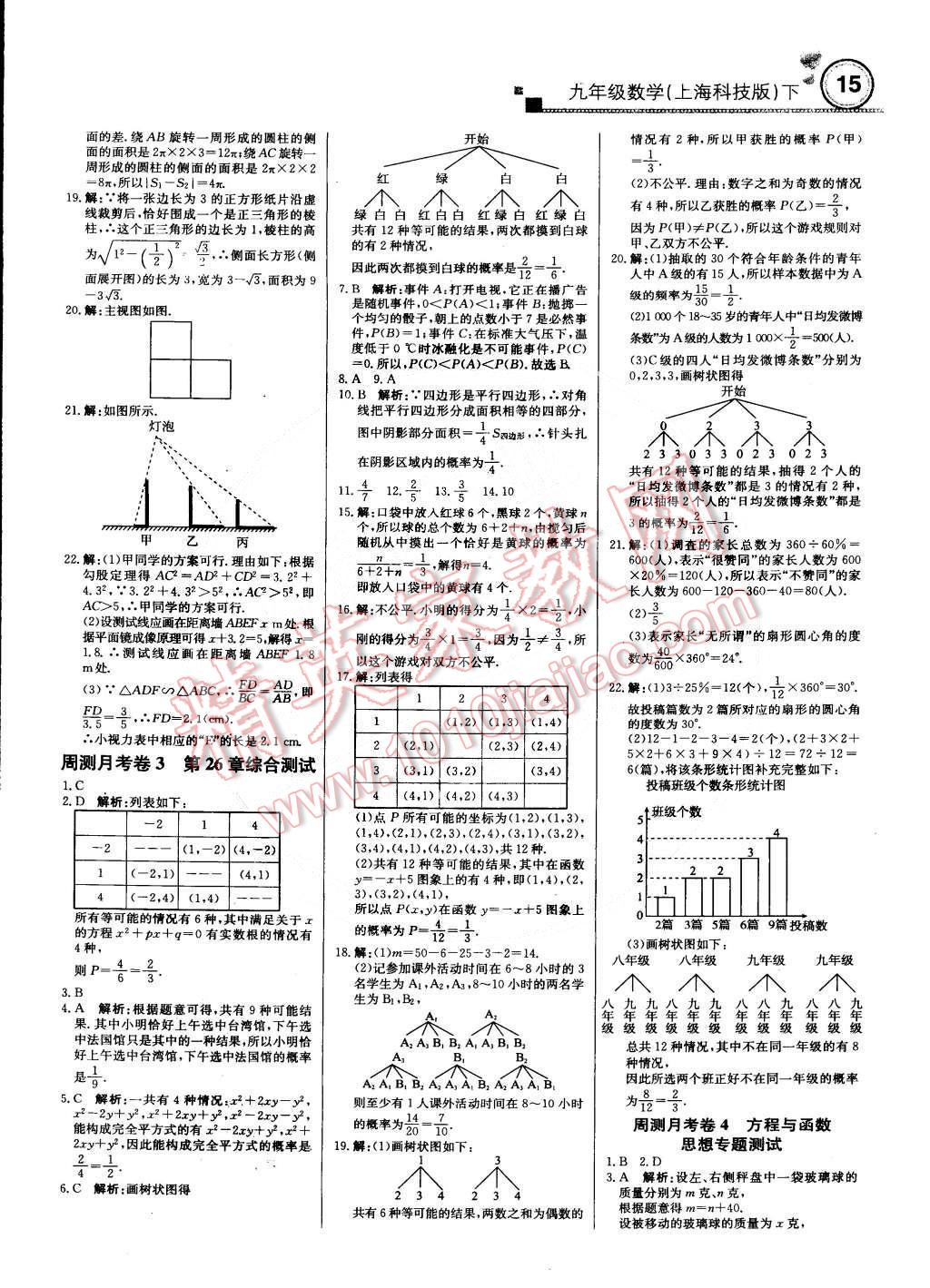 2015年輕巧奪冠周測月考直通中考九年級數(shù)學(xué)下冊滬科版 第14頁