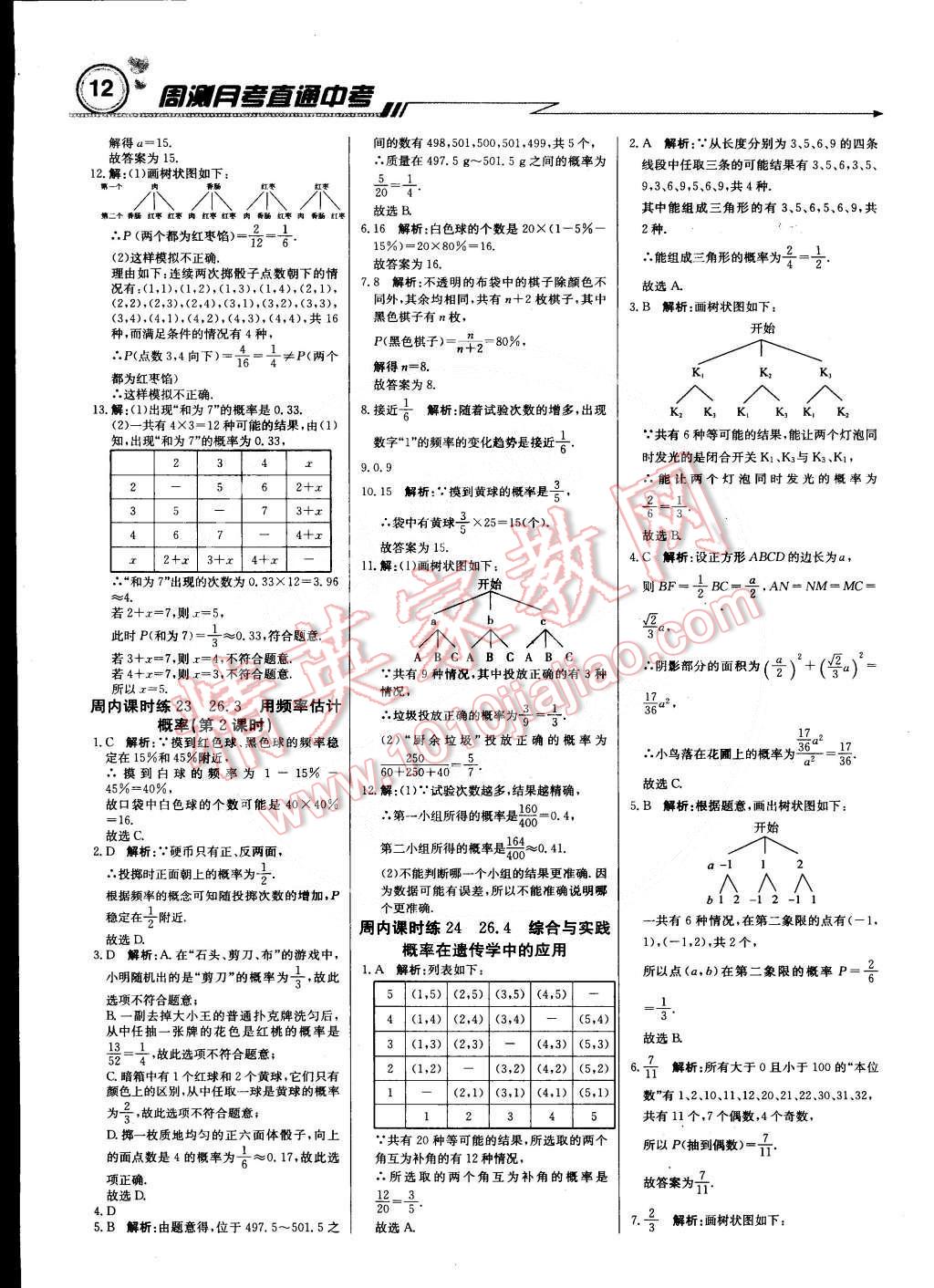 2015年輕巧奪冠周測月考直通中考九年級數(shù)學下冊滬科版 第11頁