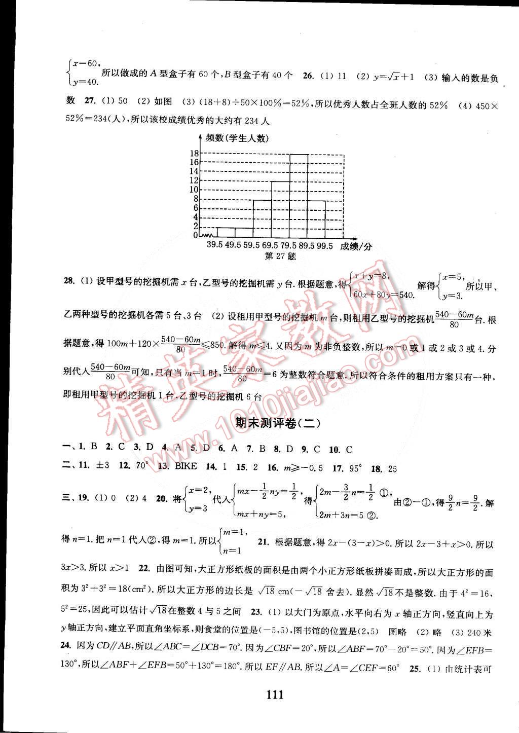 2015年通城學(xué)典初中全程測(cè)評(píng)卷七年級(jí)數(shù)學(xué)下冊(cè)人教版 第15頁(yè)