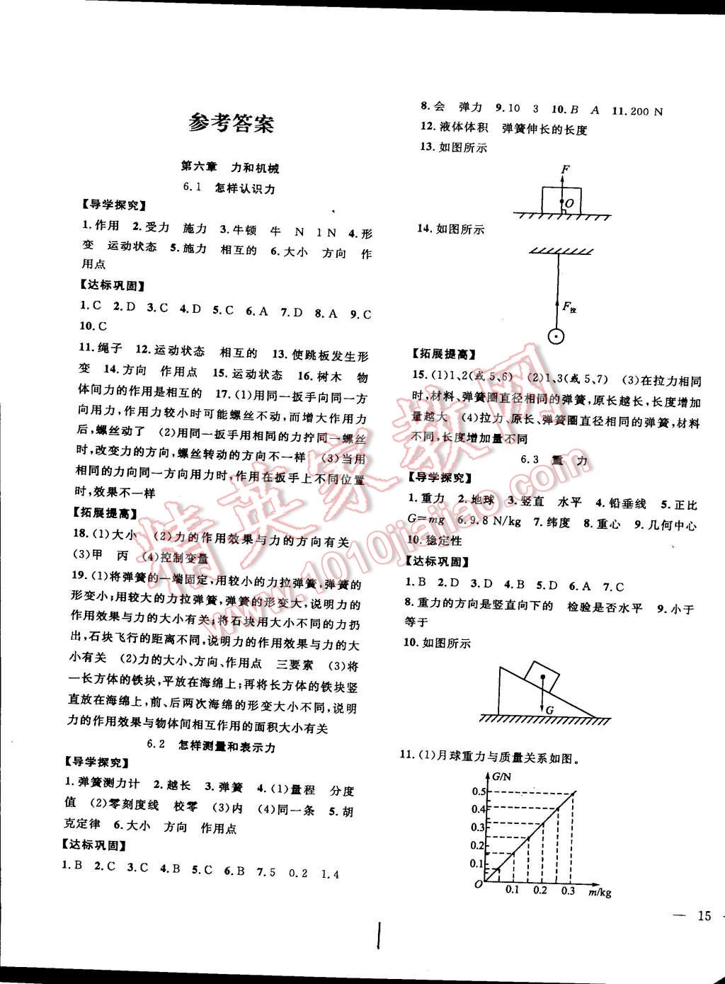 2015年體驗型學(xué)案體驗新知高效練習(xí)八年級物理下冊滬粵版 第1頁