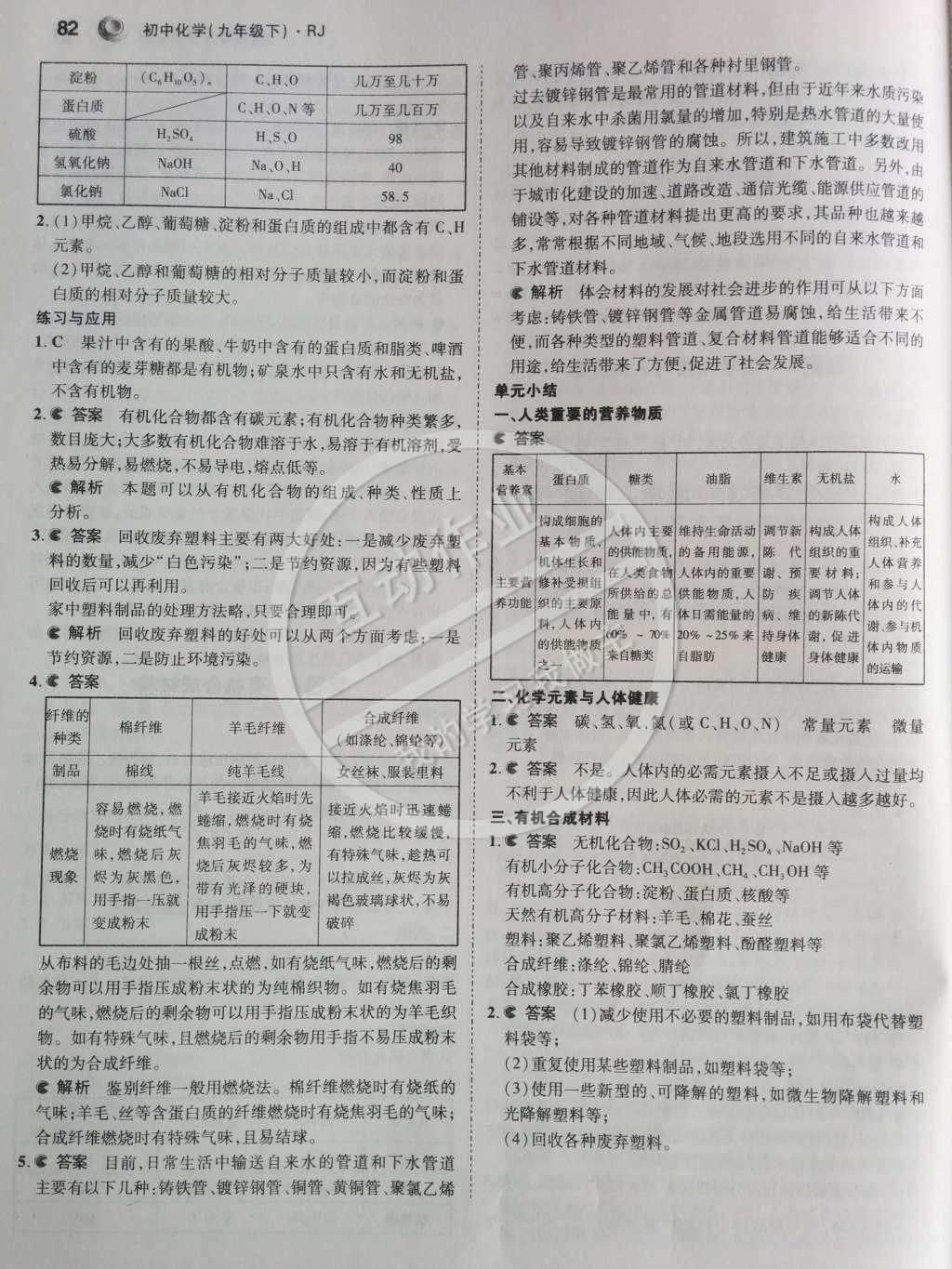 课本人教版九年级化学下册 第十二单元 化学与生活第3页