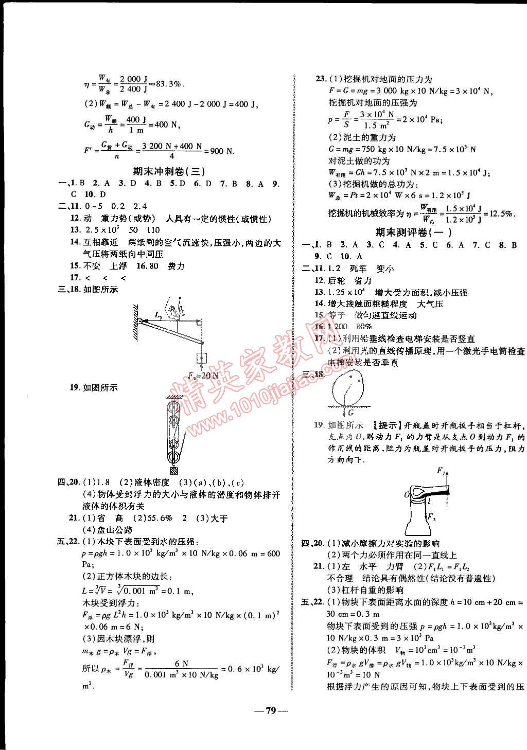 2015年培優(yōu)奪冠金卷名師點撥八年級物理下冊人教版 第15頁