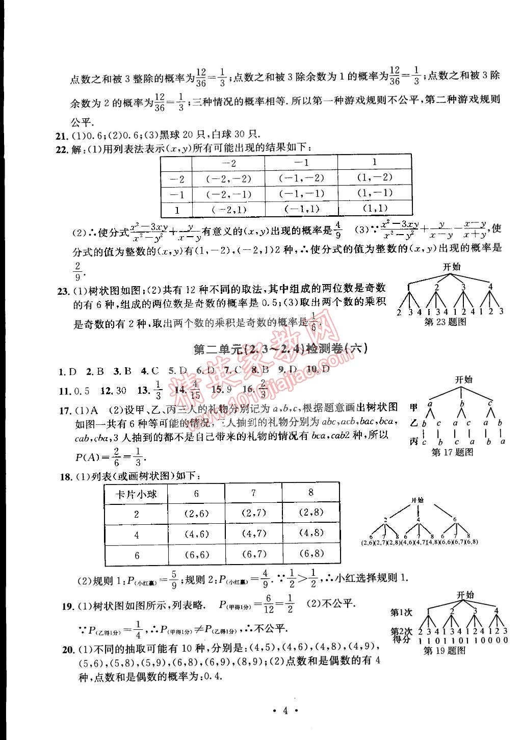 2014年习题e百九年级数学全一册浙教版