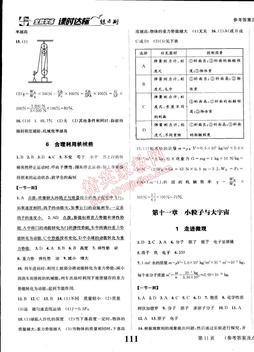 2015年課時達(dá)標(biāo)練與測八年級物理下冊滬科版 第11頁