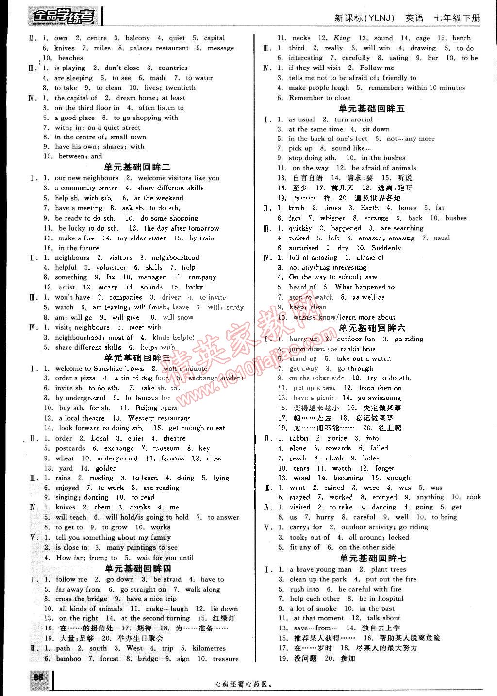 2015年全品學(xué)練考七年級英語下冊譯林牛津版 第14頁