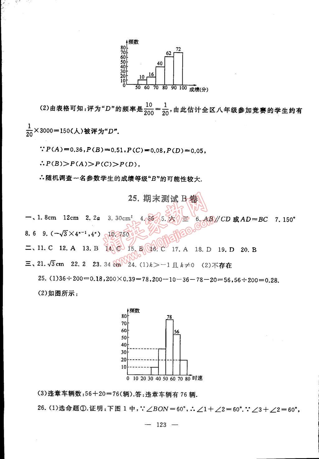 2015年啟東黃岡大試卷八年級(jí)數(shù)學(xué)下冊(cè)滬科版 第23頁(yè)