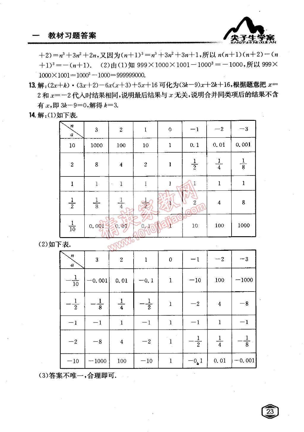 課本青島版七年級(jí)數(shù)學(xué)下冊(cè) 參考答案第22頁