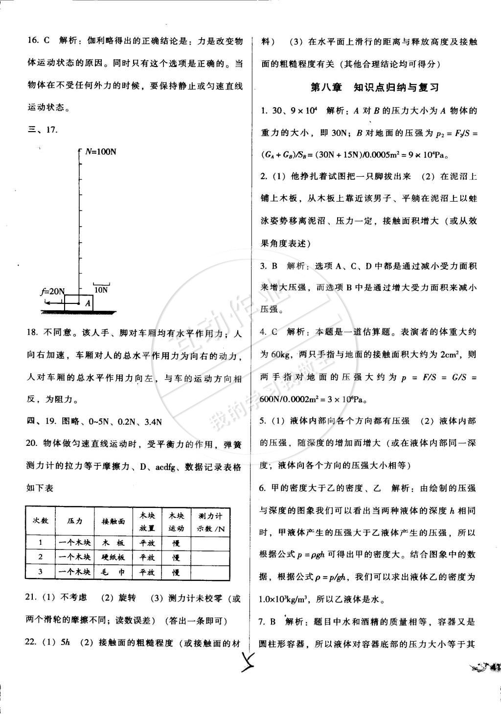 2015年單元加期末復習與測試八年級物理下冊北師大版 第5頁