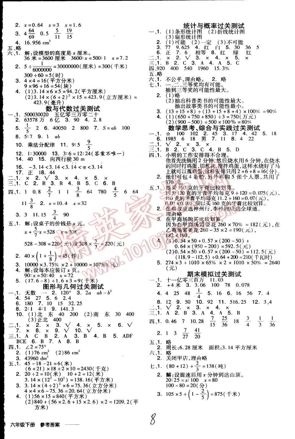 2014年全品學(xué)練考六年級數(shù)學(xué)下冊人教版 第13頁