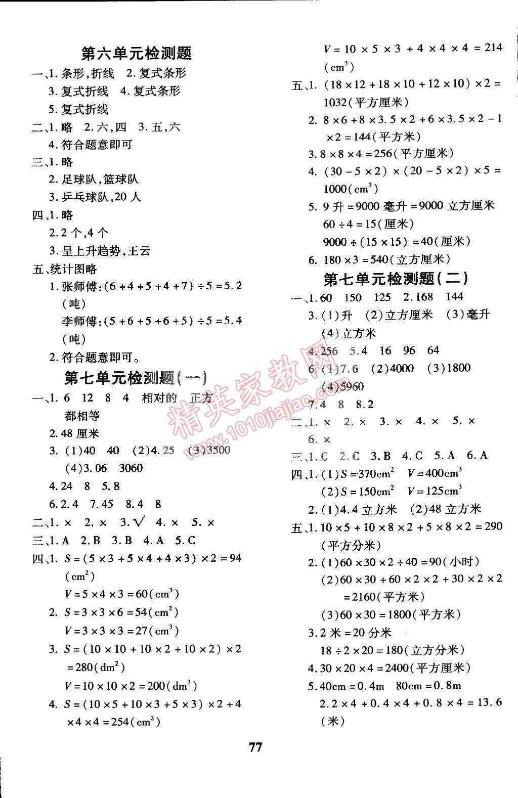 2015年黃岡360°定制密卷五年級(jí)數(shù)學(xué)下冊(cè)青島版 第5頁(yè)