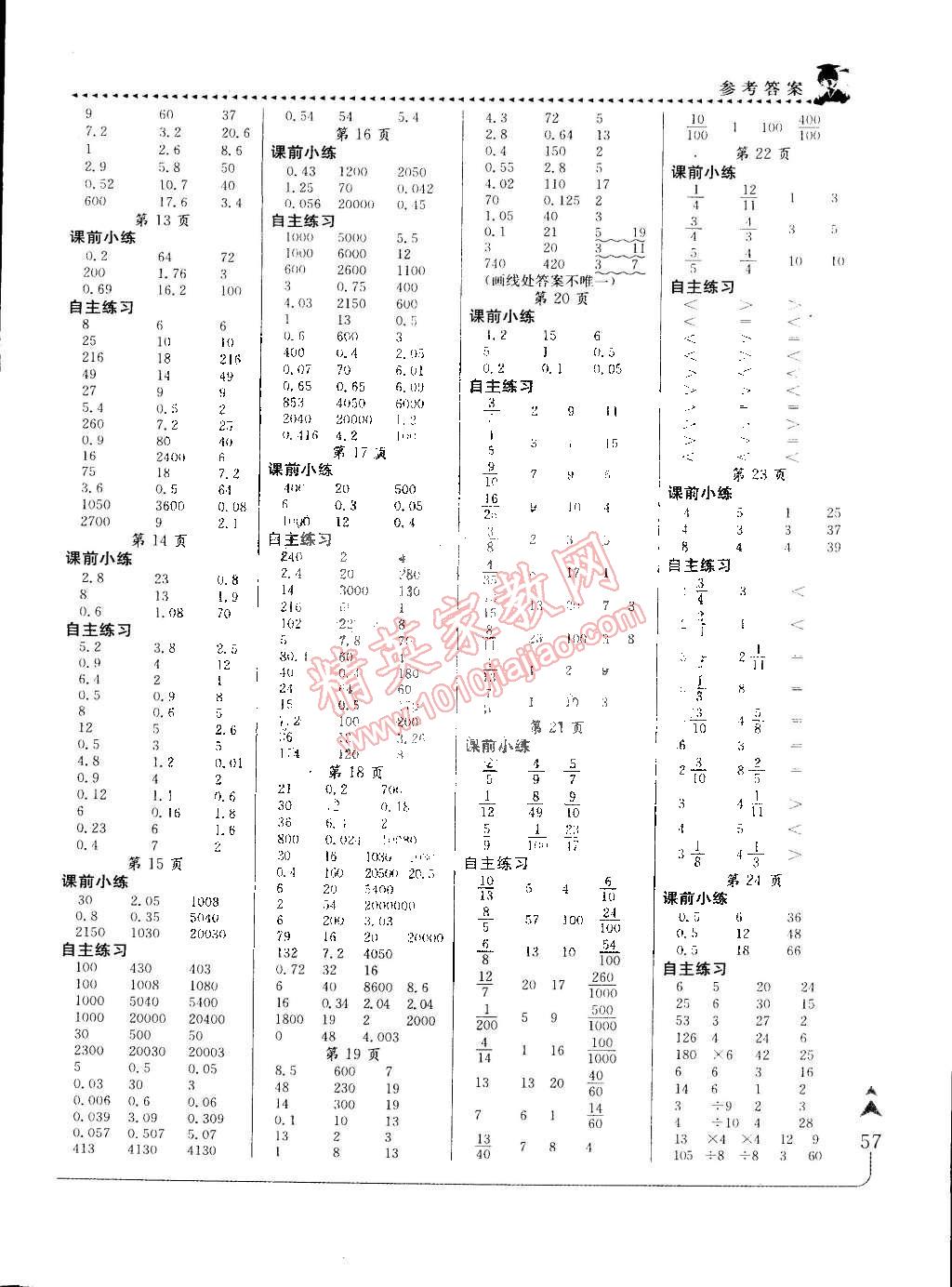 2015年黃岡小狀元口算速算練習冊五年級數(shù)學下冊人教版 第2頁