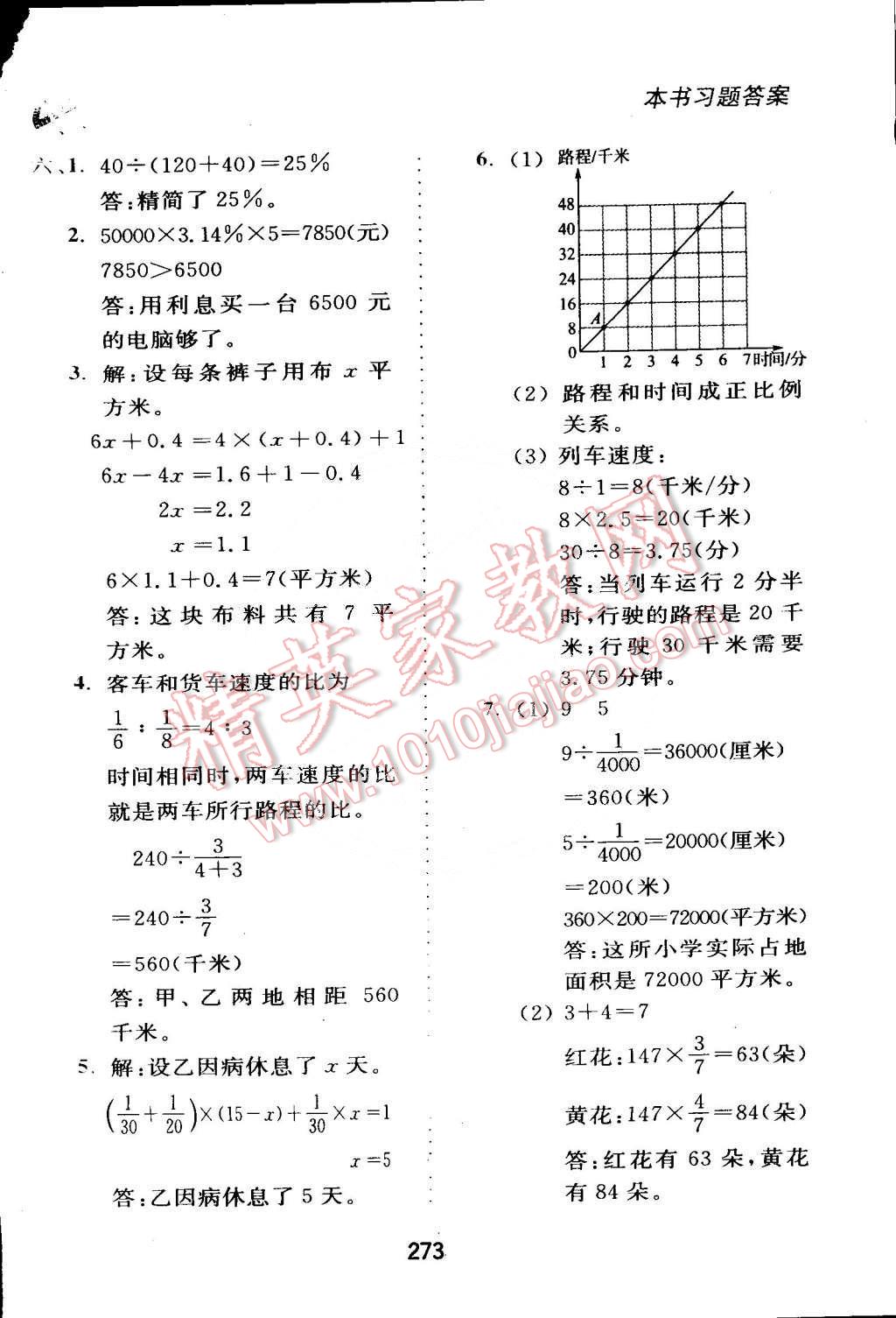 2015年全易通六年級數(shù)學(xué)下冊人教版 第18頁