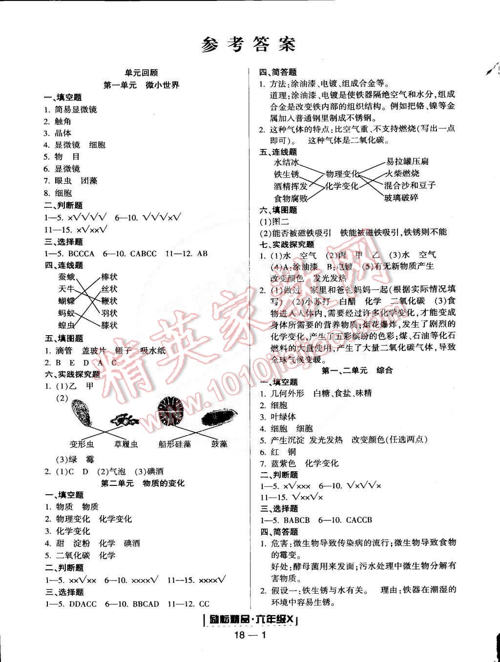 2015年勵耘書業(yè)浙江期末六年級科學(xué)下冊 第1頁