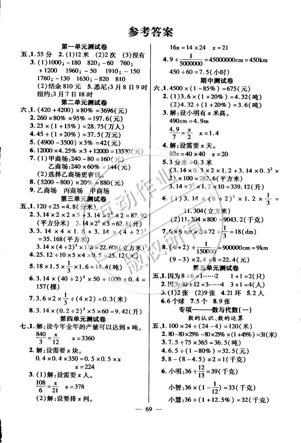 2015年創(chuàng)優(yōu)考沖刺100分六年級數(shù)學(xué)下冊 第1頁