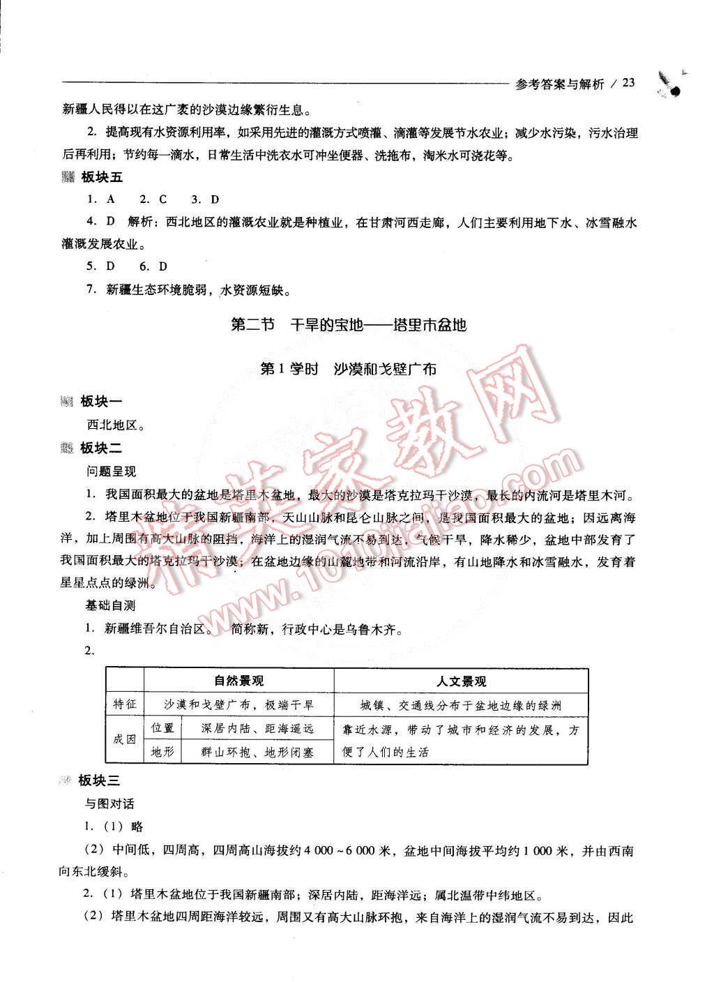 2015年新課程問(wèn)題解決導(dǎo)學(xué)方案八年級(jí)地理下冊(cè)人教版 第23頁(yè)