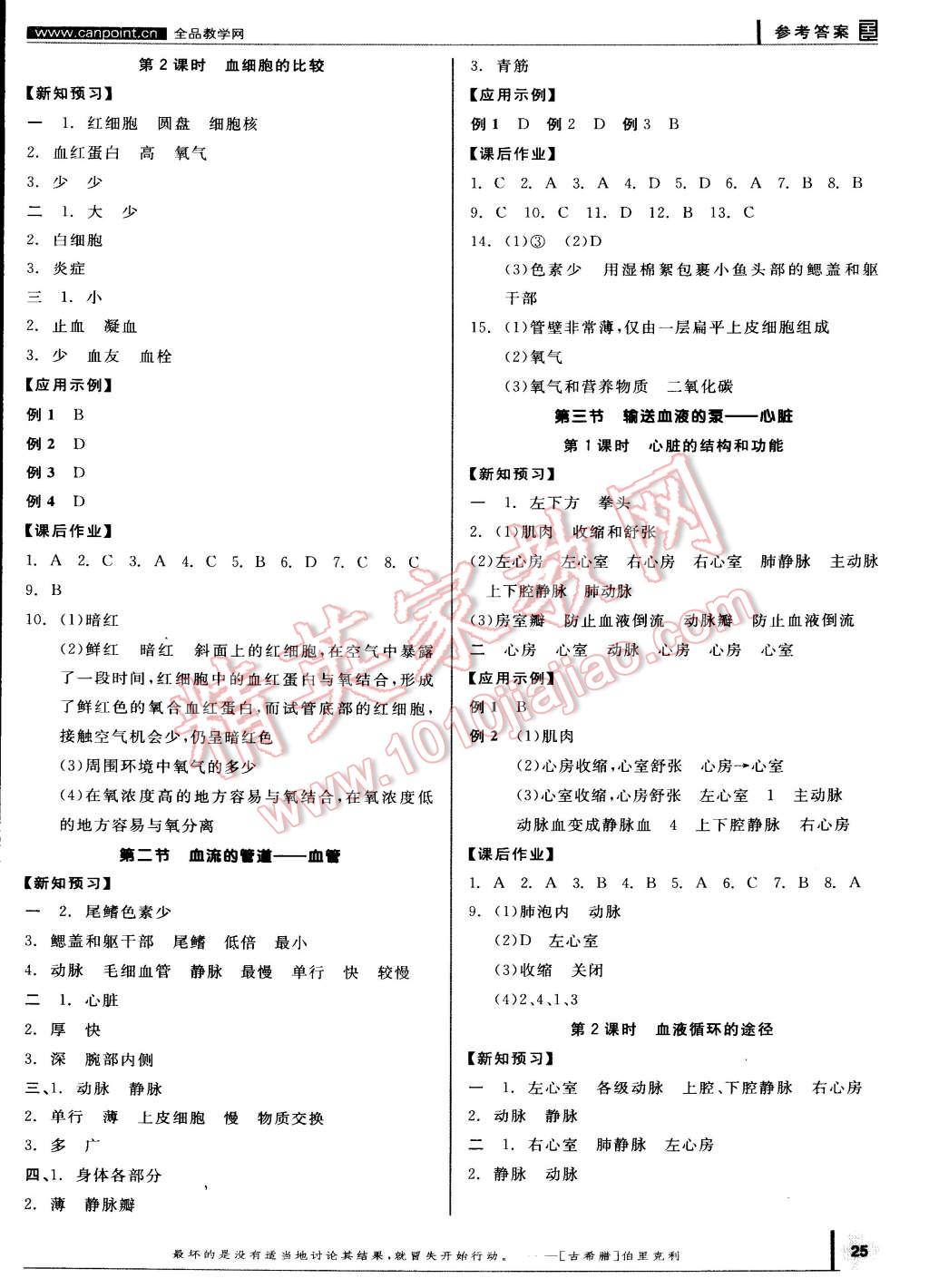 2015年全品學(xué)練考七年級(jí)生物學(xué)下冊(cè)人教版 第5頁