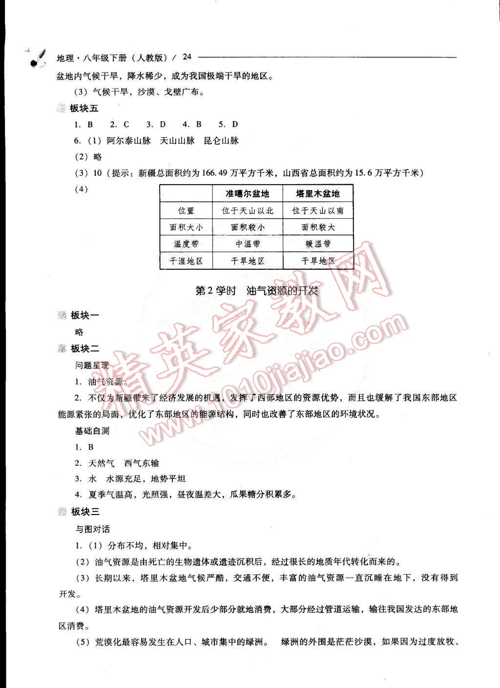 2015年新課程問題解決導(dǎo)學(xué)方案八年級(jí)地理下冊(cè)人教版 第61頁(yè)