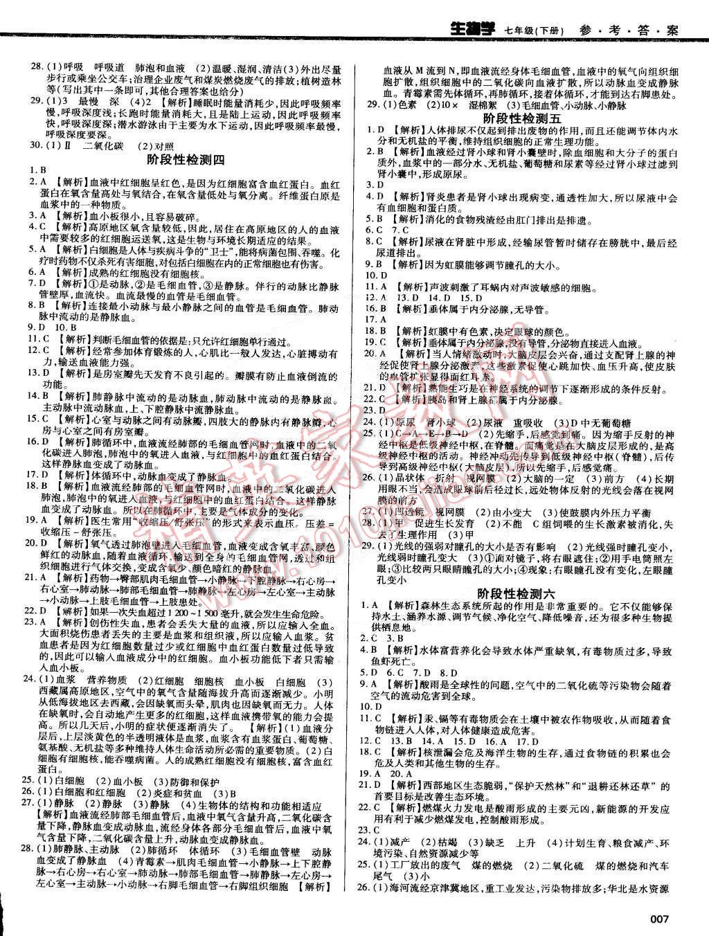 2015年學(xué)習(xí)質(zhì)量監(jiān)測(cè)七年級(jí)生物下冊(cè)人教版 第7頁(yè)