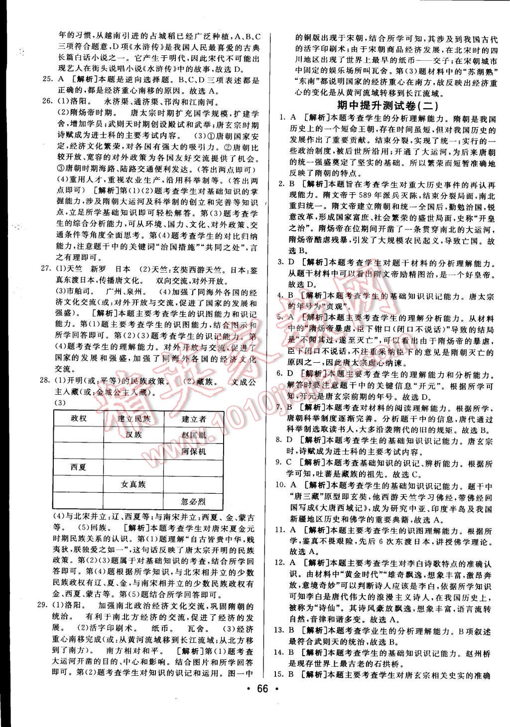 2015年期末考向標海淀新編跟蹤突破測試卷七年級歷史下冊人教版 第54頁