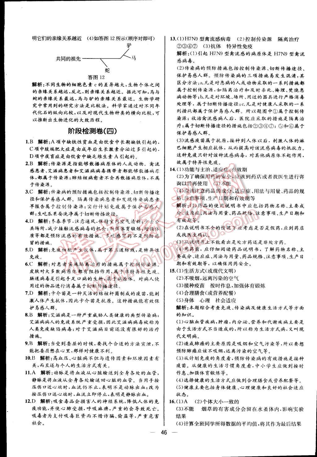 2015年同步导学案课时练八年级生物学下册人教版河北专版 第30页