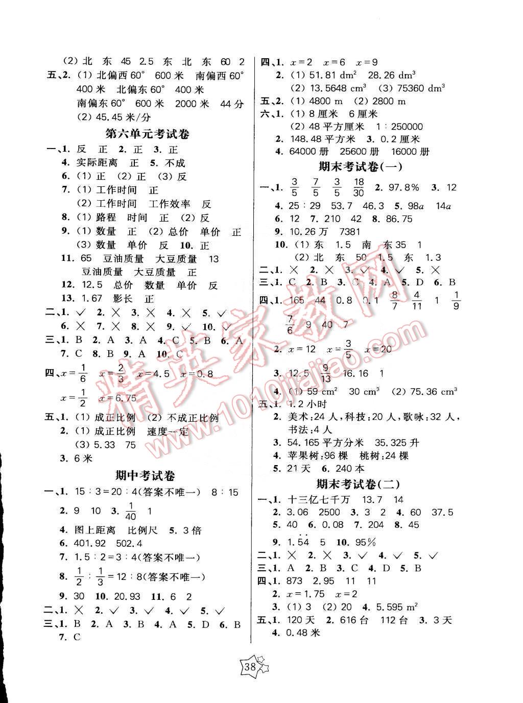 2015年100分闖關課時作業(yè)六年級數(shù)學下冊蘇教版 第6頁