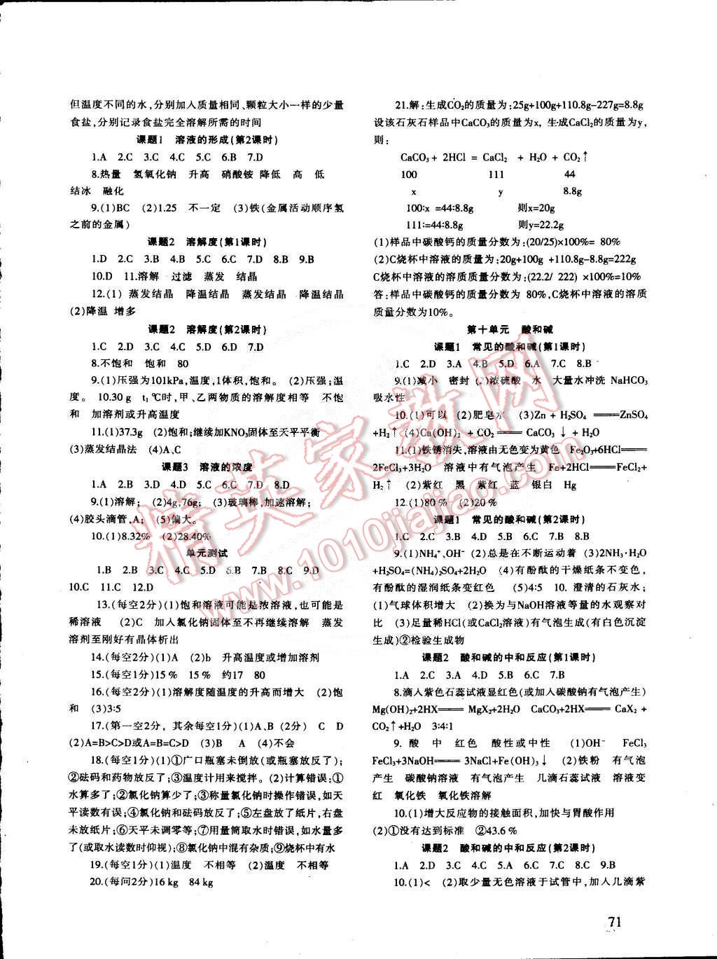 2015年化學(xué)配套綜合練習(xí)九年級(jí)下冊人教版 第2頁