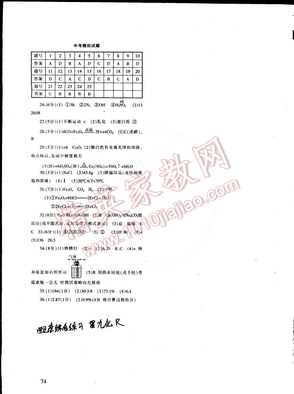 2015年化學(xué)配套綜合練習(xí)九年級(jí)下冊(cè)人教版 第5頁(yè)