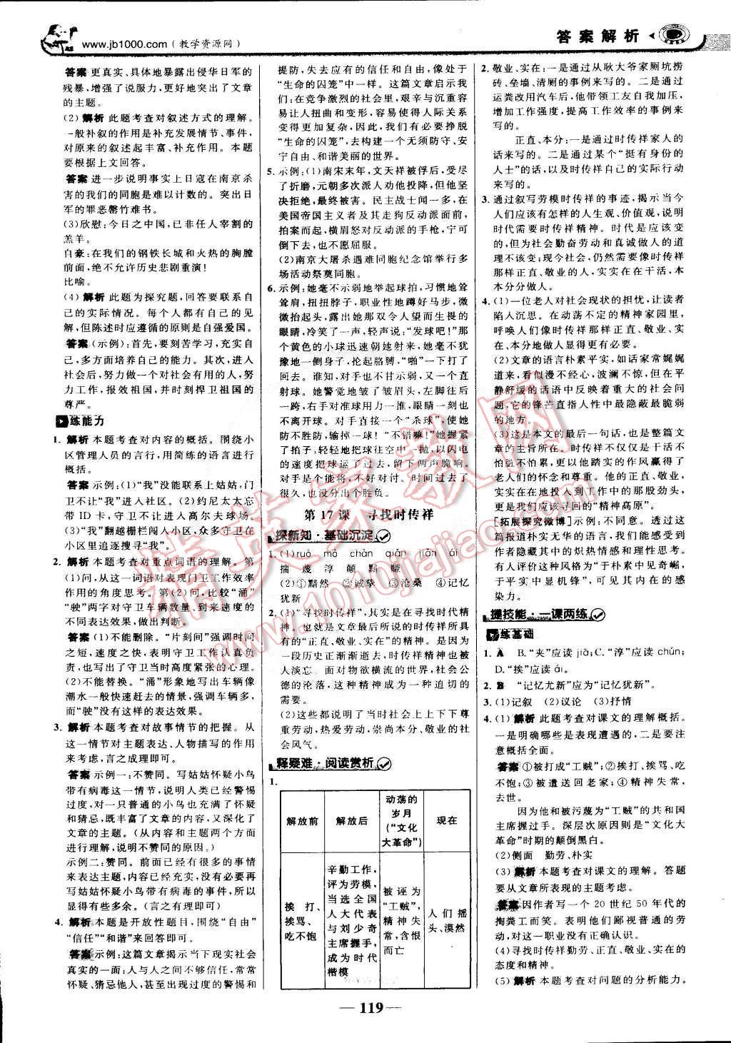 2015年世紀(jì)金榜金榜學(xué)案八年級語文下冊語文版 第10頁