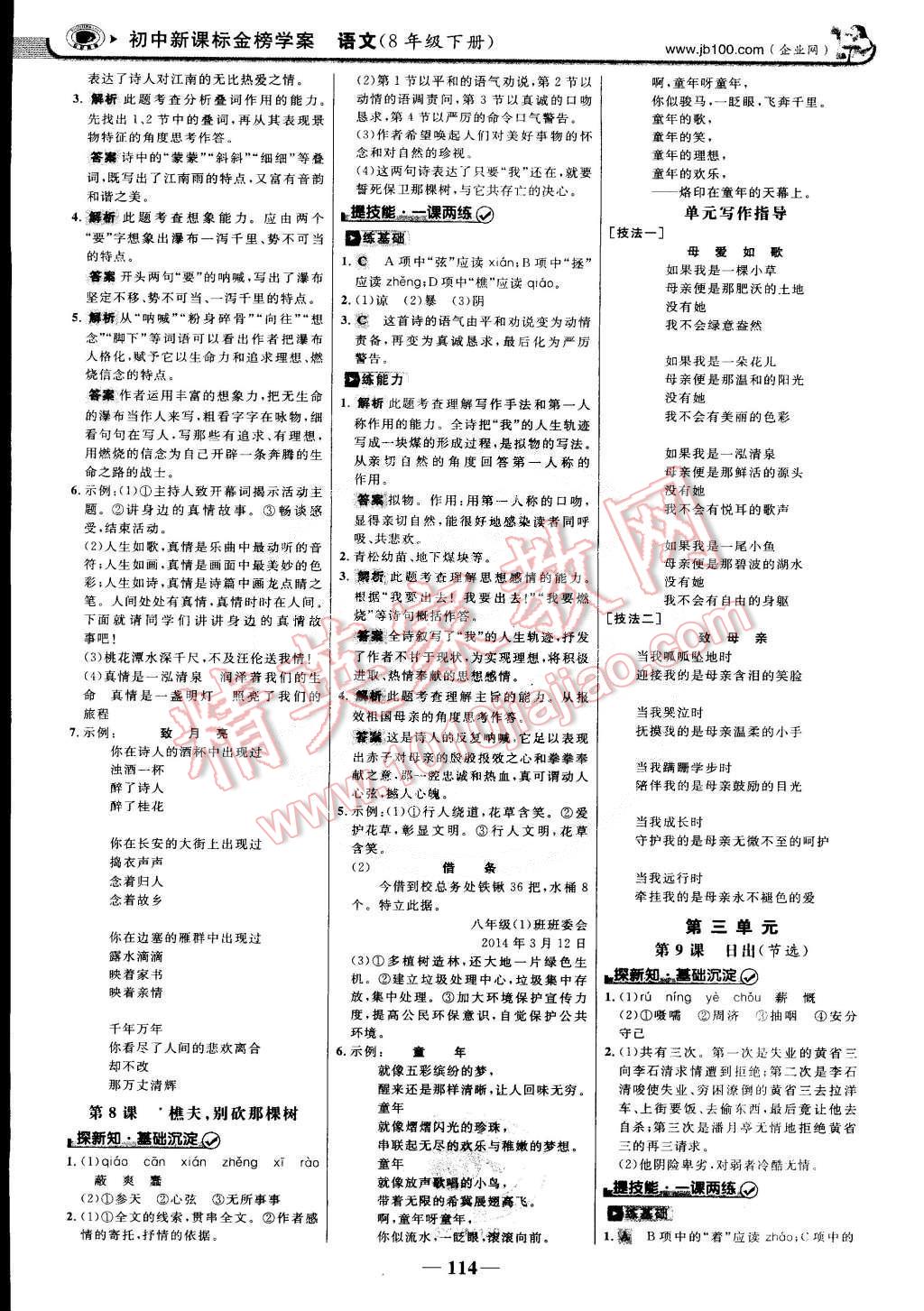 2015年世紀金榜金榜學(xué)案八年級語文下冊語文版 第5頁