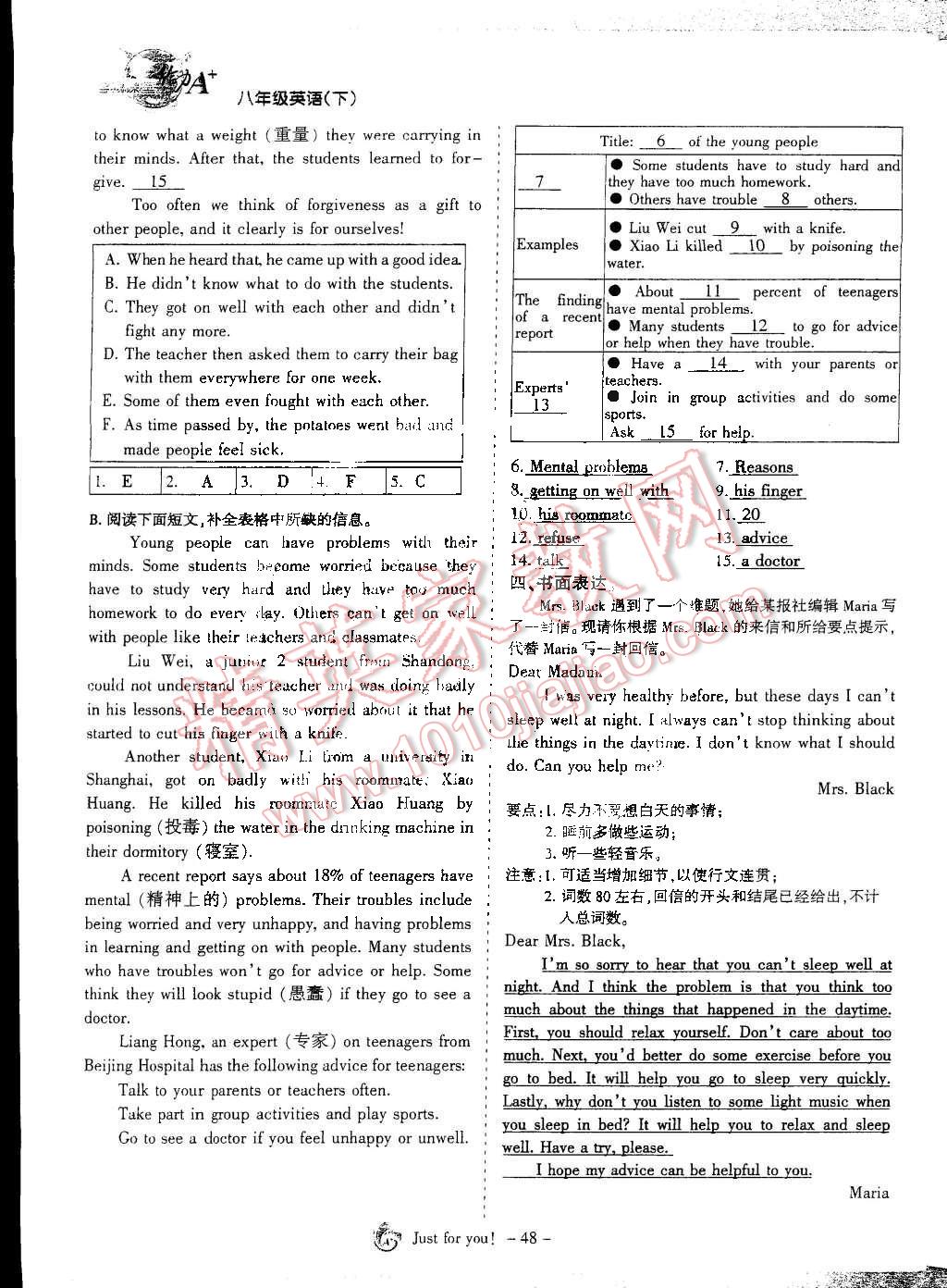 2014年蓉城课堂给力A加八年级英语下册人教版 第48页