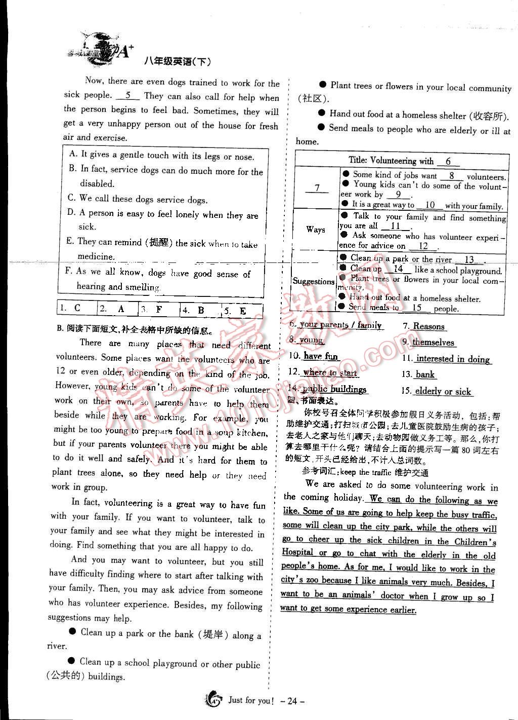 2015年蓉城课堂给力A加八年级英语下册人教版 第24页