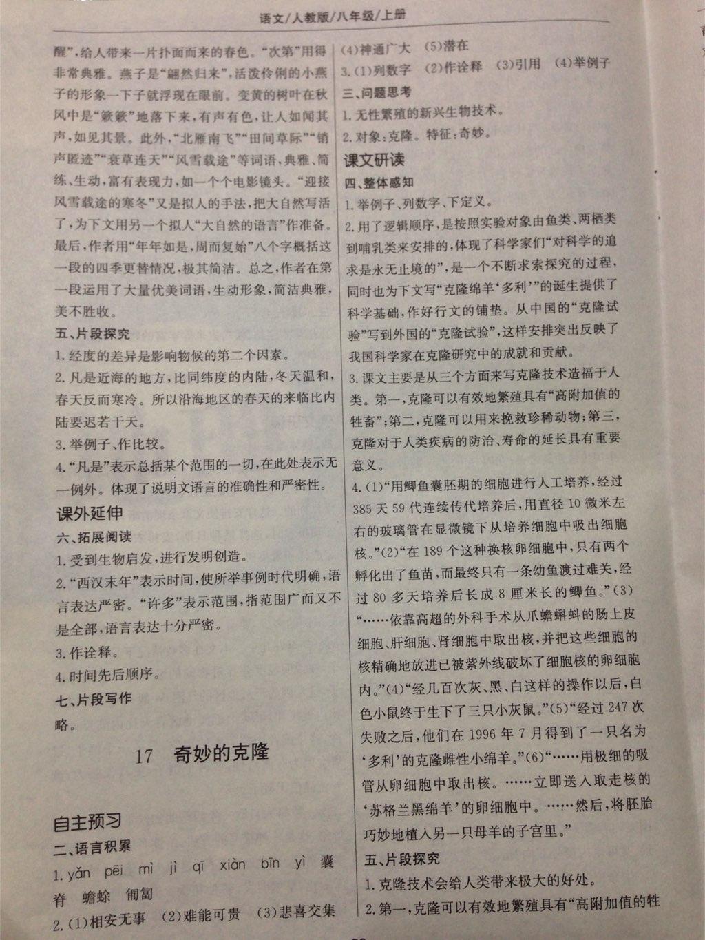 2014年新編基礎(chǔ)訓(xùn)練八年級語文上冊人教版 第15頁