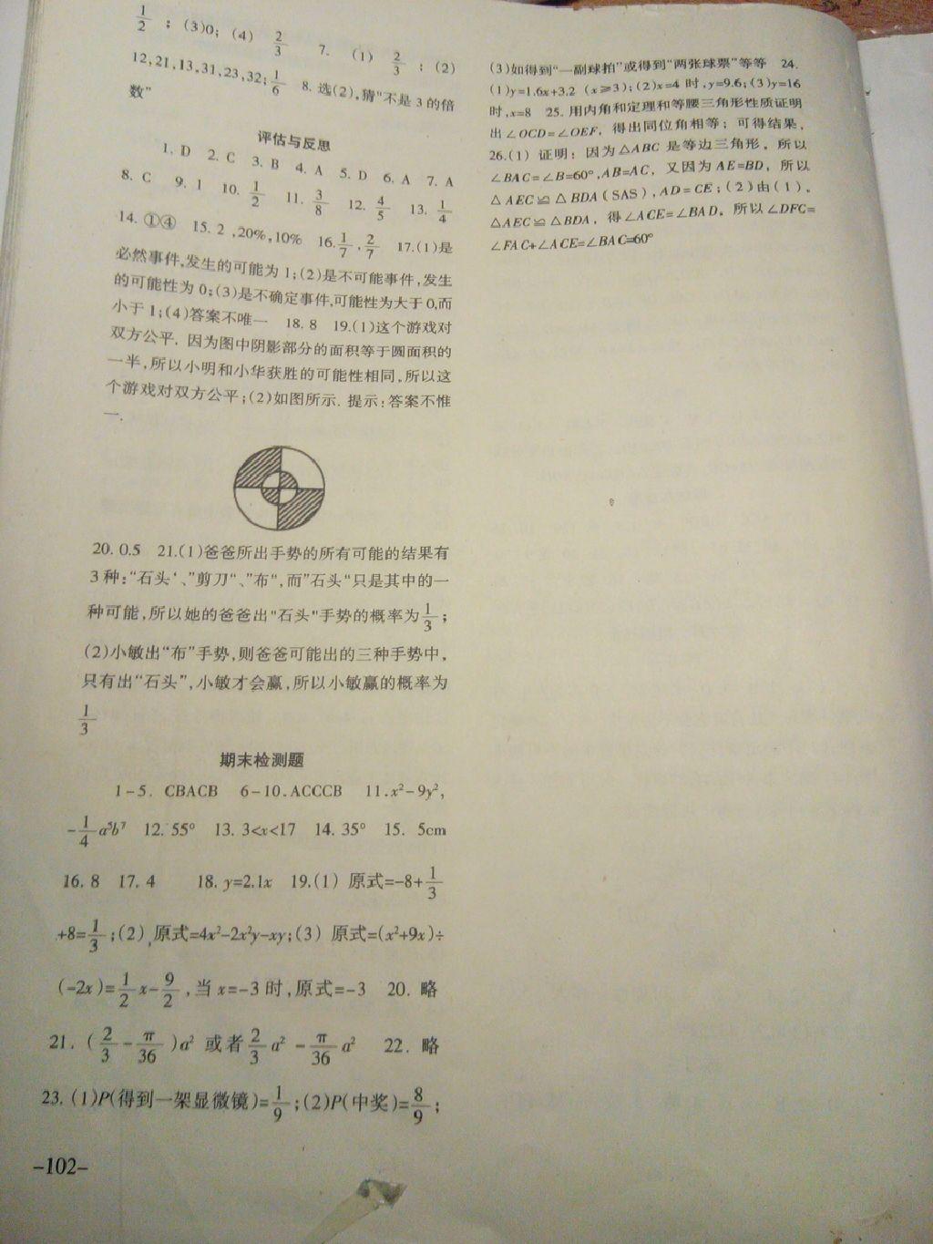 數(shù)學(xué)配套綜合練習(xí)七年級(jí)下冊(cè)北師大版 第8頁(yè)