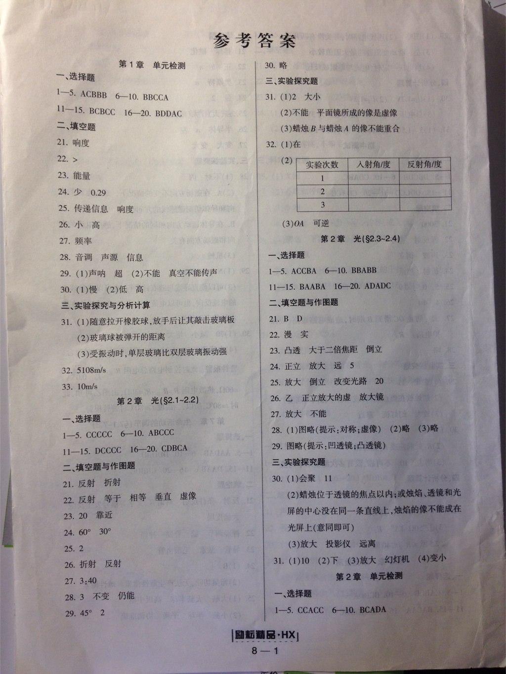 2015年周周練勵(lì)耘活頁八年級科學(xué)下冊華師大版 第1頁