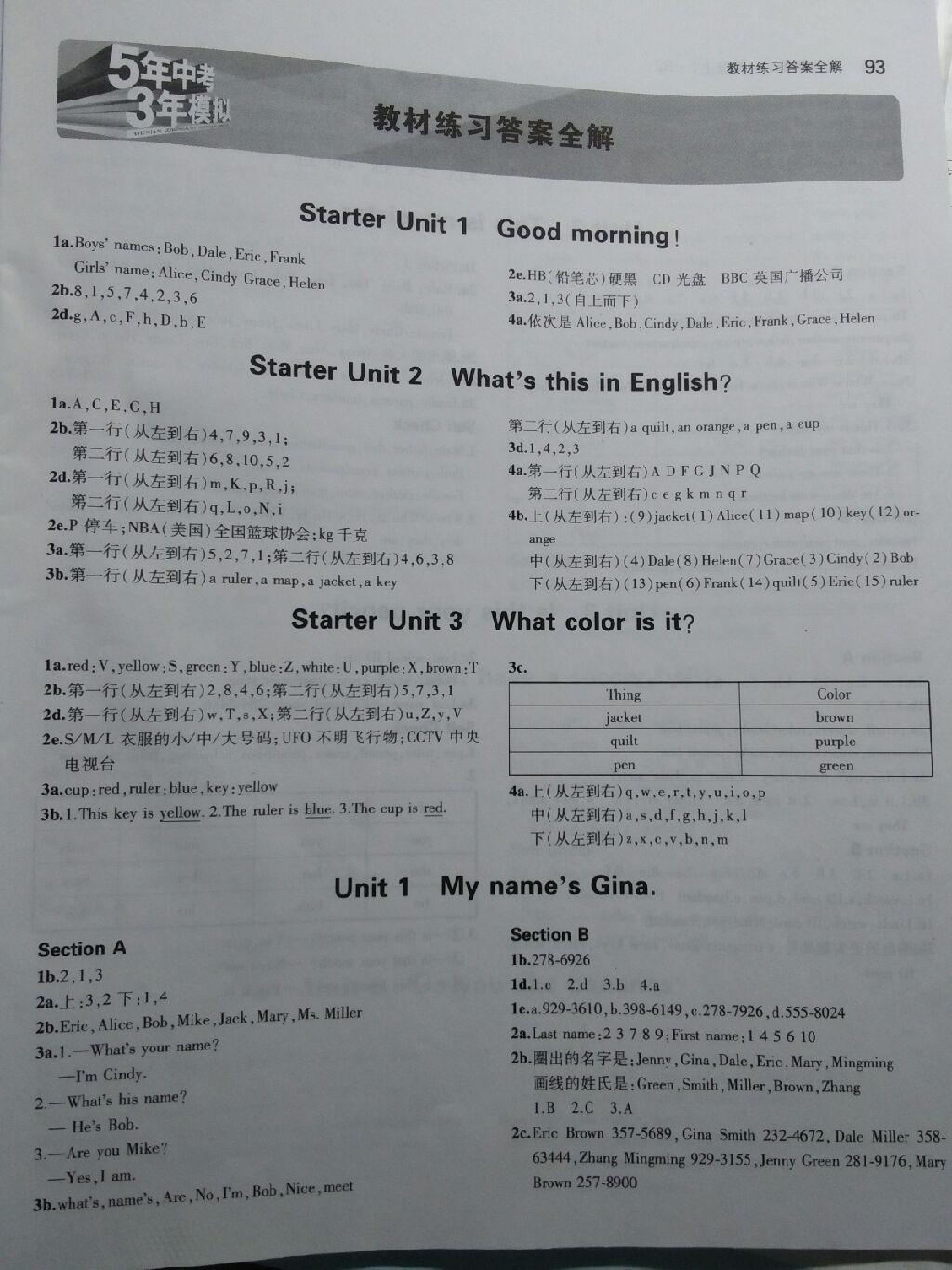 2015年5年中考3年模擬初中英語七年級下冊人教版 第28頁