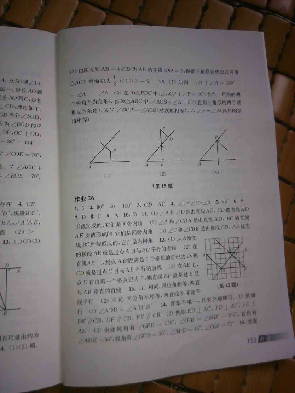 2015年数学暑假作业七年级沪科版 第8页