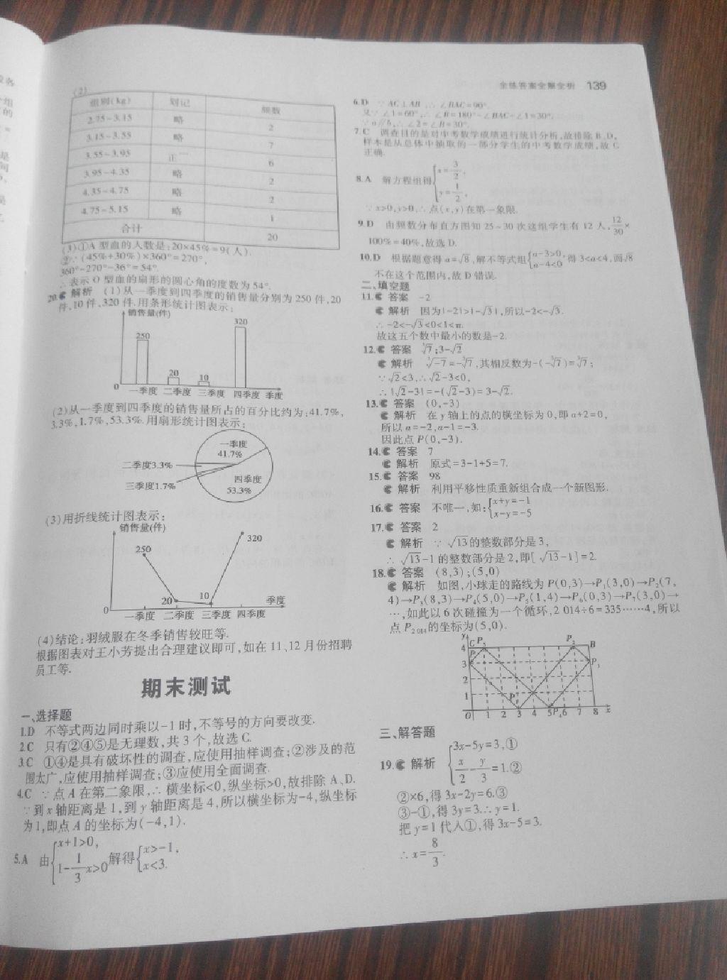 2015年5年中考3年模拟初中数学七年级下册人教版 第65页