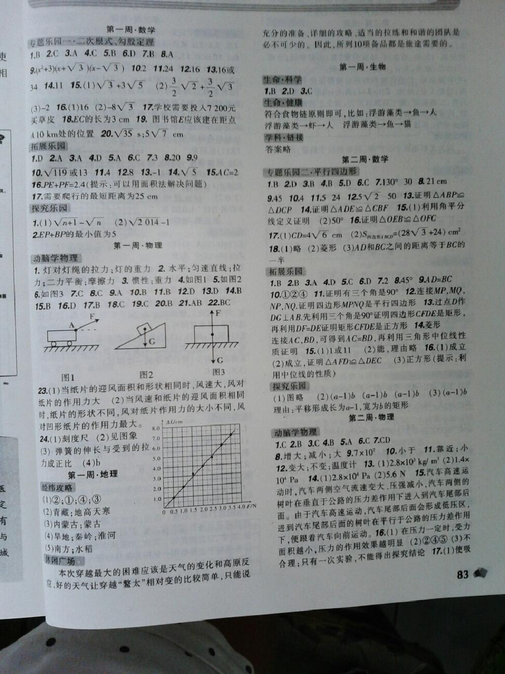 2015年暑假樂園八年級理科版遼寧師范大學(xué)出版社 第1頁