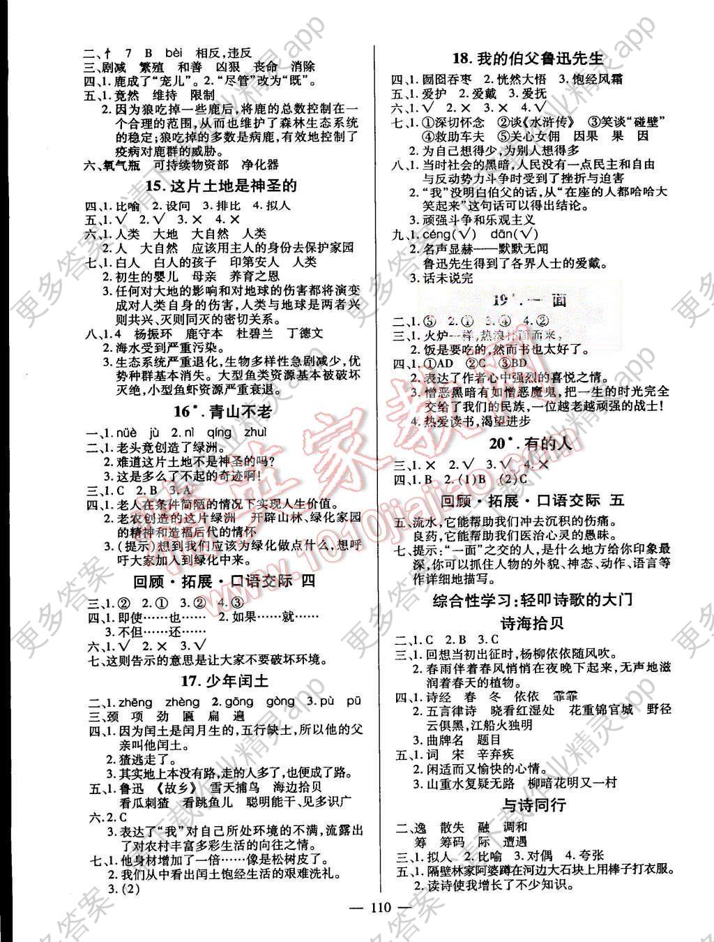 2015年创优作业100分导学案六年级语文上册人