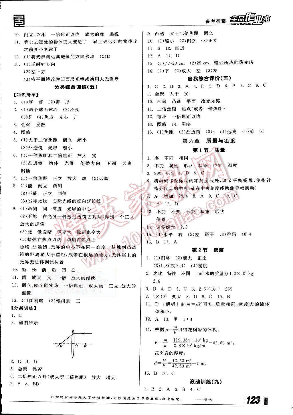 2015年全品作业本八年级物理上册人教版 第11页