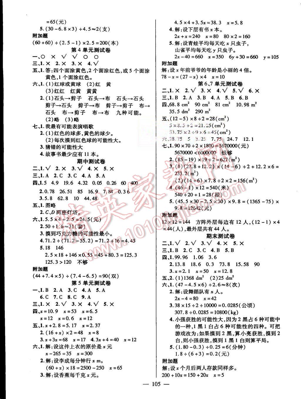 2015年創(chuàng)優(yōu)作業(yè)100分導學案五年級數(shù)學上冊人教版 第7頁