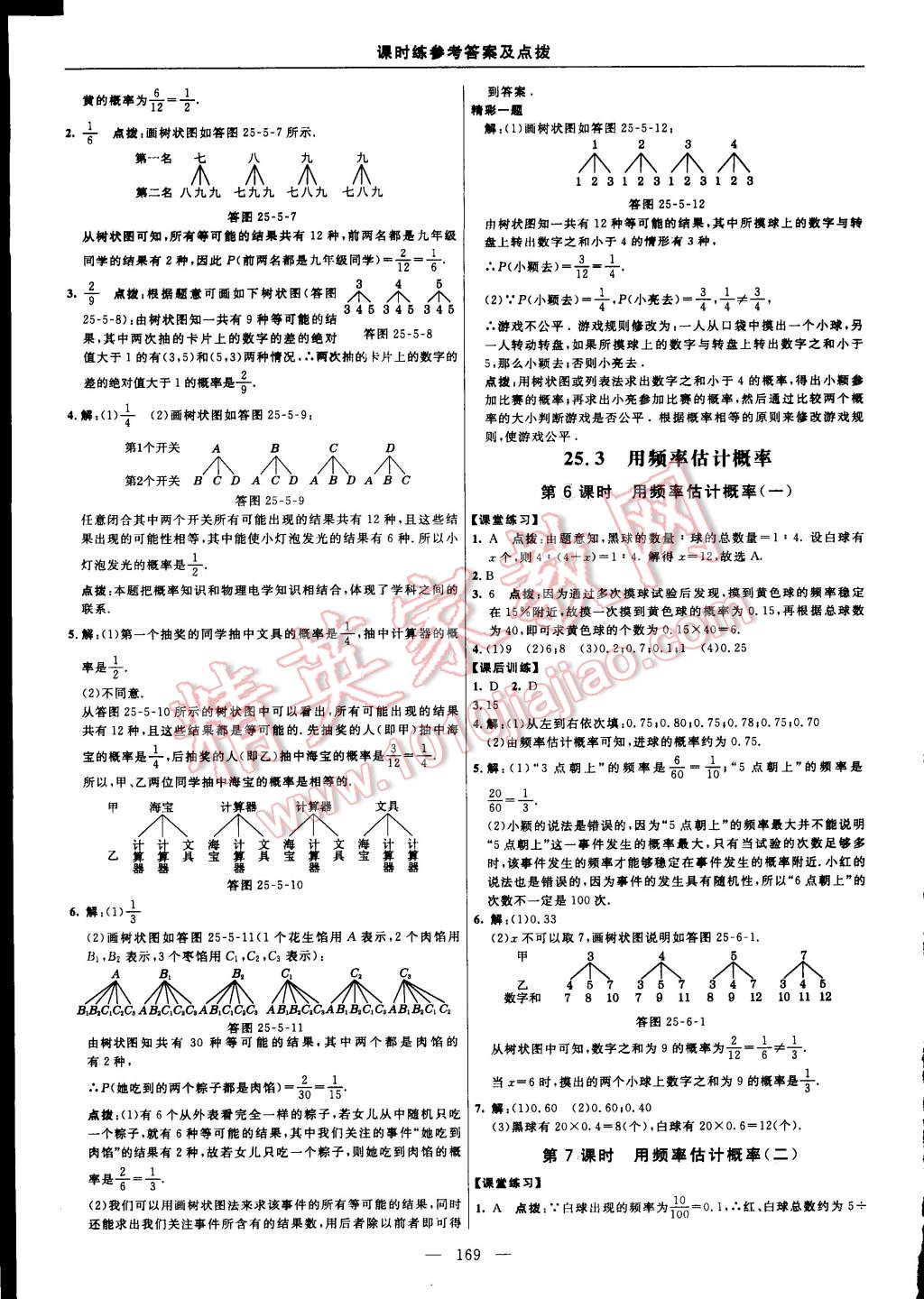 2015年點(diǎn)撥訓(xùn)練九年級數(shù)學(xué)上冊人教版 第43頁