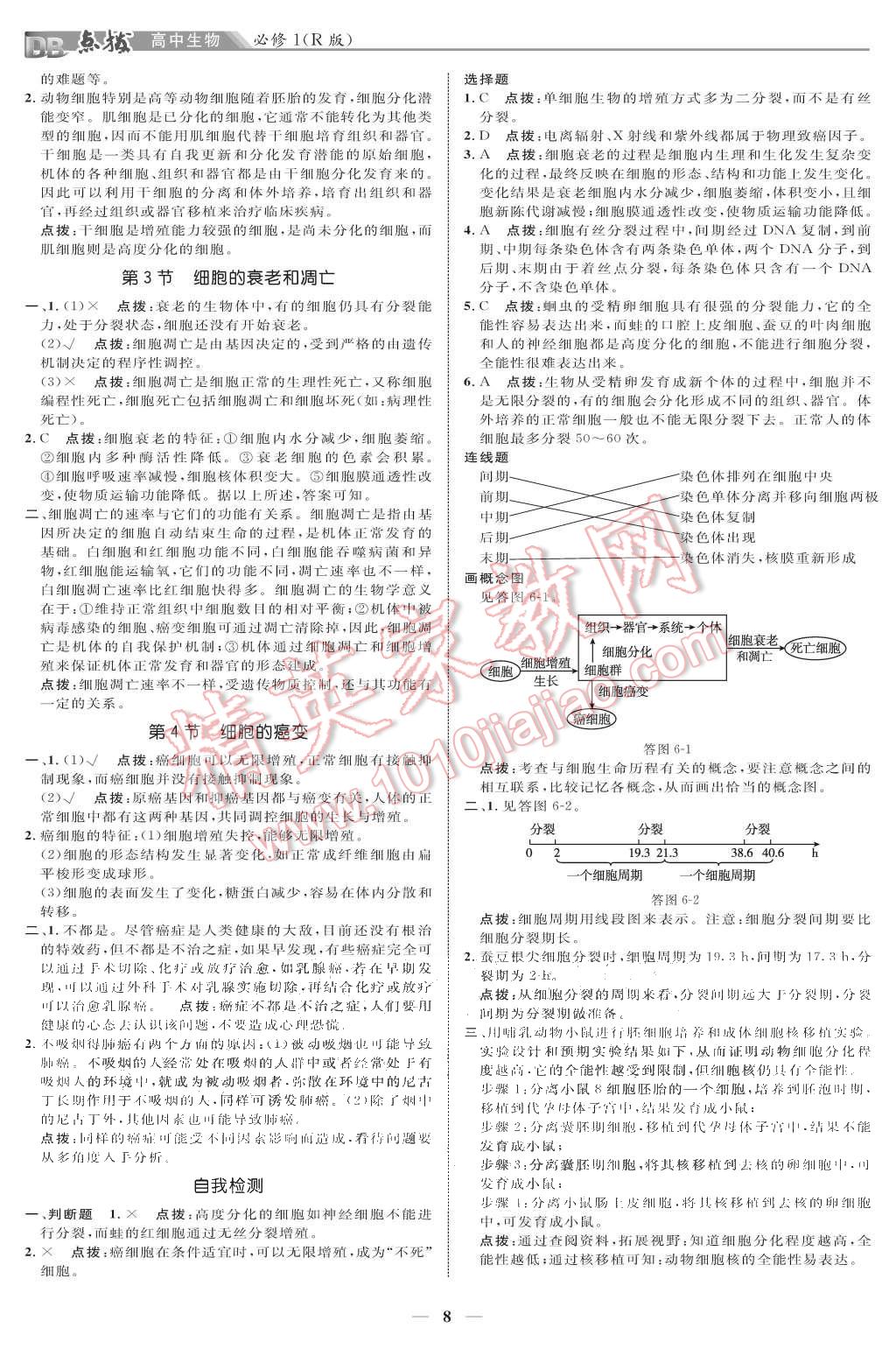 課本高中生物必修1人教版 第8頁