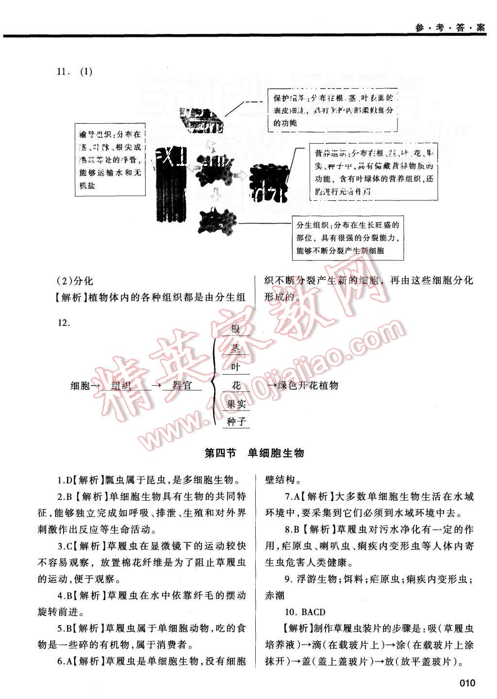 2015年學(xué)習(xí)質(zhì)量監(jiān)測七年級生物學(xué)上冊人教版 第10頁