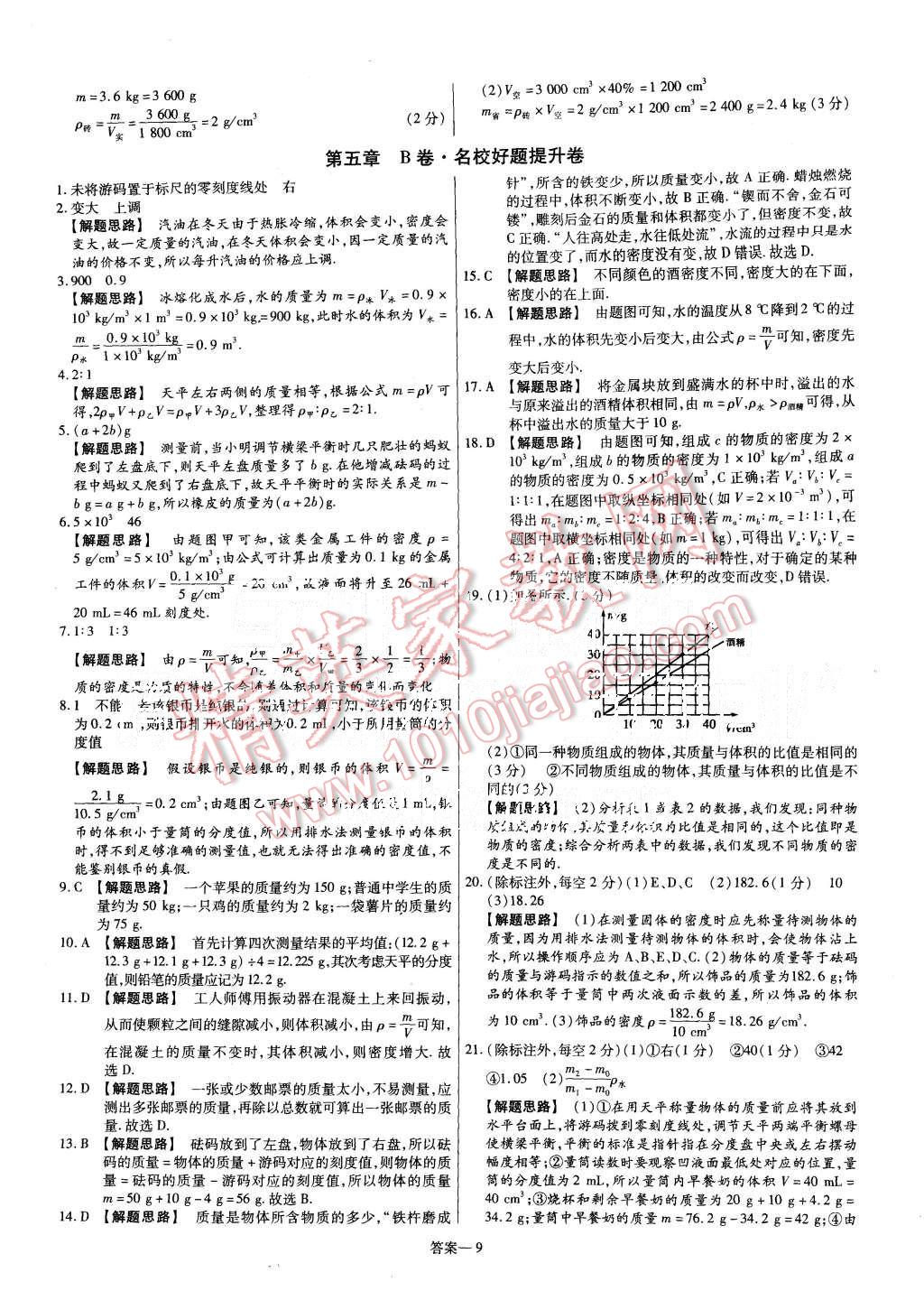 2015年金考卷活頁題選八年級(jí)物理上冊(cè)滬科版 第9頁